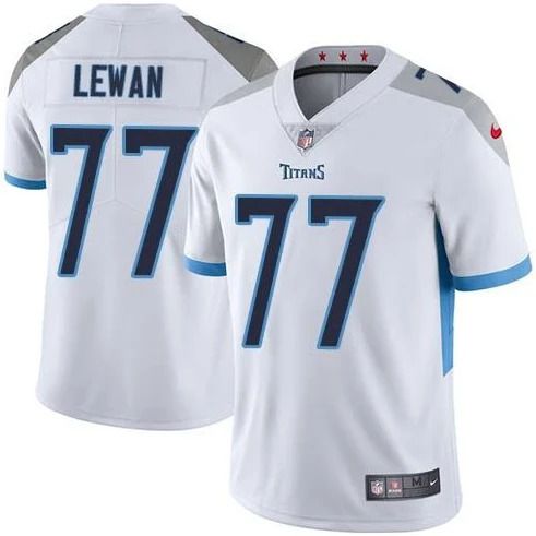 Men Tennessee Titans 77 Taylor Lewan Nike White Vapor Limited NFL Jersey